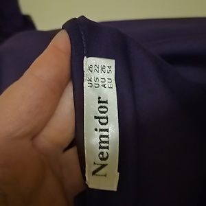 Purple belted dress with lace top